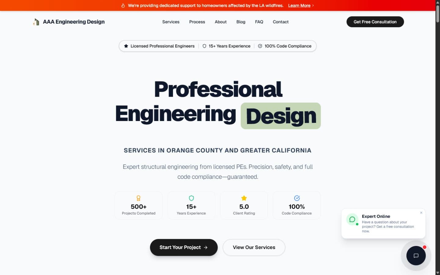 AAA Engineering Design website screenshot